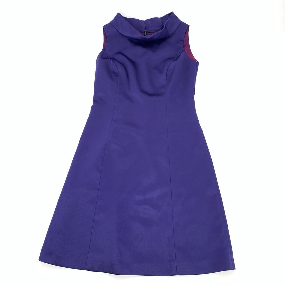 En Francais By Huey Walizer A-Line Sleeveless Drop Collar Dress 4 Royal Blue S